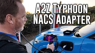 Testing the A2Z Typhoon NACS adapter on a Tesla Supercharger [upl. by Cosenza991]