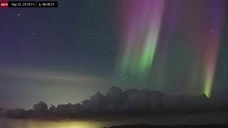 Sep 12 2024 Aurora Borealis Over Iceland in 4K Ultra HD [upl. by Atla809]