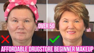 Beginner Makeup Tips for Over 50s Using Drugstore Products [upl. by Loftis643]