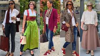 Natural Older Women OVER 50 60 70 New Trends Fashion For Women Autumn WinterFall Fashion 2024 [upl. by Pattie]