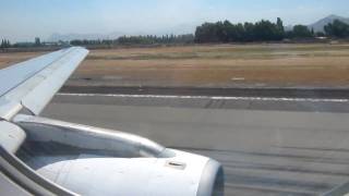 LAN Airlines Airbus 318 Take off from Santiago de Chile [upl. by Lliw]