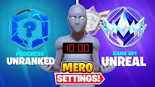 Fortnite Unranked to Unreal Speedrun using Meros Settings [upl. by Dyane102]