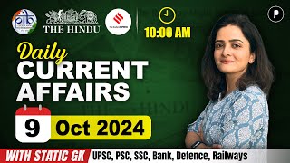 9 October Current Affairs 2024  Daily Current Affairs  Current Affairs Today [upl. by Zoha450]