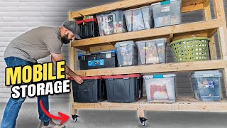 Building Mobile Garage Storage Shelves  DIY Weekend Project [upl. by Amatruda432]