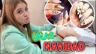 DANIELA SE HACE LAS UÑAS CON DECORACIÓN NAVIDEÑA 💅🏼🎅🏼 [upl. by Danais]