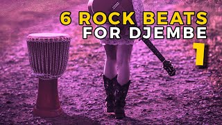 6 Rock Rhythms for Djembe Vol1  Quick Reference Rock 1 to 6 [upl. by Aikim]