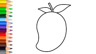 How to draw a mango easy step by step  very easy and simple mango drawing tutorial for beginners [upl. by Eilyak]