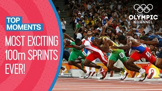 The most exciting 100m races in Olympic history  Top Moments [upl. by Agiaf]