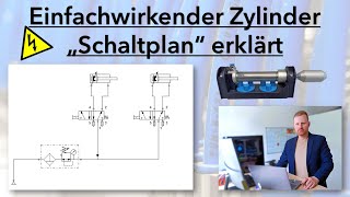 Lehrgang Pneumatik  Erste Schritte Teil 1  Schaltung mit einfachwirkendem Zylinder erklärt [upl. by Oly]