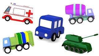 Creamos vehículos con 4 coches coloreados Vídeos de juguetes infantiles [upl. by Emmalynne]