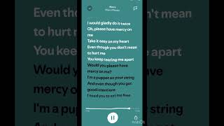 🔴This Song  Mercy spotify lyrics views music song fypage fyp comment follow viral fy [upl. by Messab110]