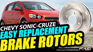 HOW TO REPLACE BRAKE ROTORS on a CHEVY SONIC CRUZE ETC  QUICK and EASY DIY  SAVE MONEY [upl. by Sadowski481]