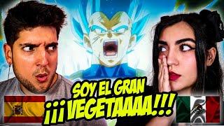 ESPAÑOLES REACCIONAN A DRAGON BALL SUPER DOBLAJE LATINO 💥VEGETA VS GOKU BLACK🔥LATINO VS CASTELLANO🔥 [upl. by Narhet799]