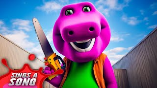 Cursed Barney The Dinosaur Sings A Song Scary Barney And Friends Fun Halloween Monster Parody [upl. by Nywde]