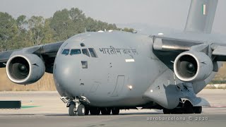 4K Indian Air Force C17 at BarcelonaEl Prat [upl. by Aliuqet728]