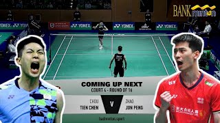 CHOU Tien Chen TPE vs ZHAO Jun Peng CHN  R16  Yonex German Open 2024 [upl. by Nylednarb314]