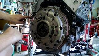 Clutch Install and Bellhousing Attach  LQ4 Build  LS7 Clutch wLS2 Flywheel [upl. by Barton]