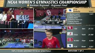 2023 NCAA Gymnastics Norman Regional Final [upl. by Hagood408]