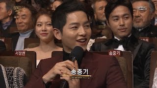 2016 KBS 연기대상 1부  KBS 연기대상 송중기 ＂생방 오기 전에는 대상받고 싶었다＂20161231 [upl. by Annabel]