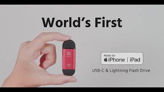 iKlips C  Worlds First Apple MFi Certified USBC amp Lightning Flash Drive [upl. by Fishbein742]