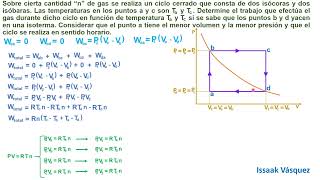 Ciclos termodinámicos Ejercicio 5 Proceso isotérmico isocórico e isobárico [upl. by Zephan908]