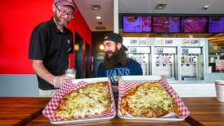 IN CHICAGO THEY HAVE THE WEIRDEST PIZZA CHALLENGE IVE EVER DONE  BeardMeatsFood [upl. by Lewin]