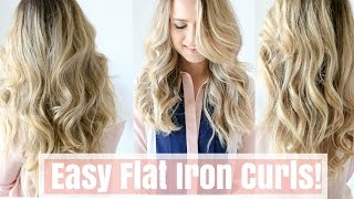 How to Easy Flat Iron Curls No Twisting [upl. by Sirrom]