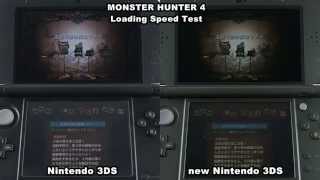 MH4 モンスターハンター4 3DS vs new 3DS ロードテスト [upl. by Aicelf]