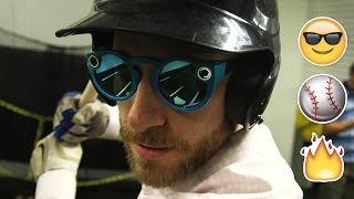 Hitting 90 MPH Fastballs With Snapchat Spectacles [upl. by Nyrmak]