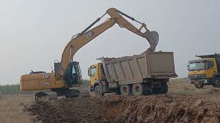 CAT 320D3CC Excavator Loading on BharatBenz Tipper [upl. by Roxanna]