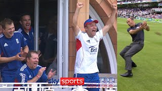 Nasser Hussain misses a catch to the delight of the England cricket team [upl. by Caines]