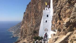 Monastery of Panagia Hozoviotissa Amorgos island Greece 16082018 🇬🇷 [upl. by Tila]