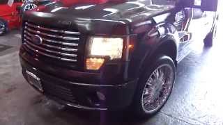 HILLYARD CUSTOM RIMampTIRE 22 INCH CHROME RIMS ON FORD F150 HARLEY DAVIDSON [upl. by Tadeas]