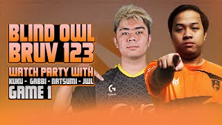 BRUV123 vs BLIND OWL  GAME 1 TRASHTALKAN  PGL WATCH PARTY WITH KUKU GABBI NATSUMI AND JWL [upl. by Lexy833]