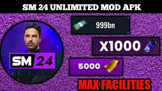 SM24 Unlimited Apk  Soccer Manager 2024 Mod Apk  Max Facilities  Gold  Cash [upl. by Flory92]