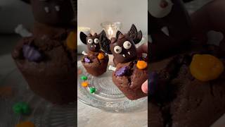 🎃Halloween muffins marshmallow bats🦇 halloween baking homemade recipes bakingdiaries dessert [upl. by Ahsima]