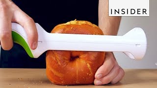 How To Easily Cut Bagels In Half [upl. by Bonilla870]