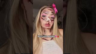 BOTCHED BARBIE💞🩸 southafricanyoutuber halloweenmakeuplook makeup [upl. by Shoifet]