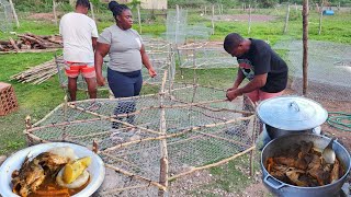 making my first set of fish pot and cooking dumpling and fish for lunch hardworking day [upl. by Trevar851]