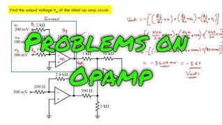 Problems on Operational Amplifier  Important Questions for Exam  VTU [upl. by Parks]