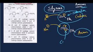 Q61‖ Extent of Cationic amp Anionic Polymerization depends upon stability of Carbocation amp Carbanions [upl. by Adilem]