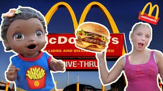 BABY ALIVE does the ROCKPAPERSCISSOR McDONALDS CHALLENGE The Lilly and Mommy Show KIDS SKIT [upl. by Gaven]