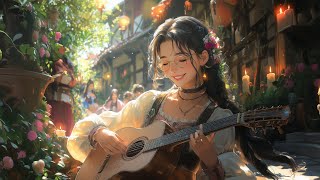 Lovely Medieval Festival Ambience Medieval Traditional Folk Song Smoothing Harp Music [upl. by Wil]