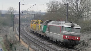 Trafic ferroviaire hivernal à Laval [upl. by Aronoff275]