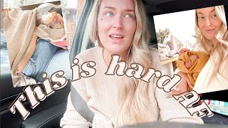 DAY IN MY LIFE WITH A NEWBORN Mom Shaming BF Struggles Body Update GRWM [upl. by Eirbua]