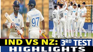 ind vs nz test highlights ind vs nz live match today ind vs nz 3rd test highlights Tasid Sports [upl. by Atinihc]