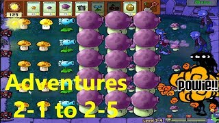 Plants vs Zombies  Adventures level 21 to 25 [upl. by Barbette]