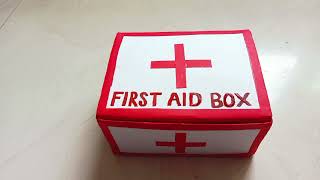 How to make first Aid Box for School Project  DIY First Aid Box First Aid kit Making at home 🩺 [upl. by Udela501]