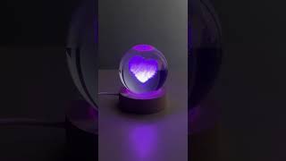 Color Changing LED 3D Crystal Ball Review shortvideo crystalball [upl. by Narud]