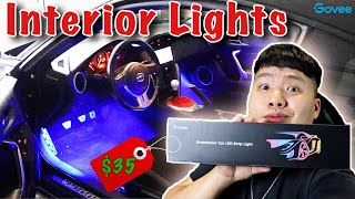 35 Car Interior LED Lights Install Govee LED Lights [upl. by Neemsaj]